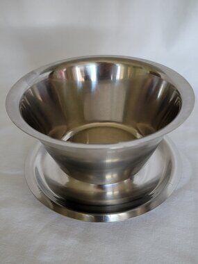 Raimond Gravy Boat Denmark Attached Tray Stainless Steel Vintage